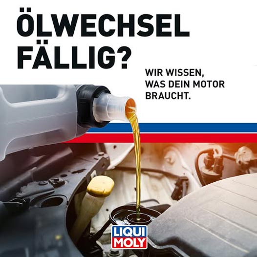 Neues Öl? Dann nimm nicht irgendwas. Dein Auto ist schließlich nicht irgendeins.  Wir verwenden Qualitätsöl von Liqui Moly.